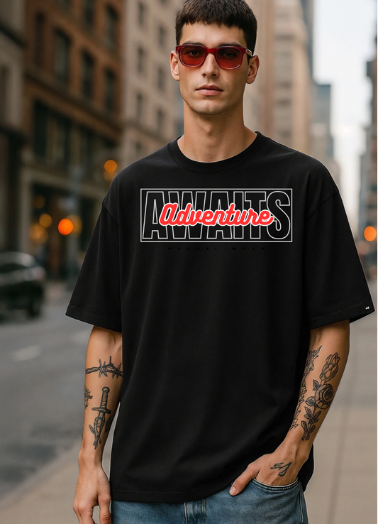 Awaits Adventure  - Oversized Graphic Tee - DH OFFICIAL